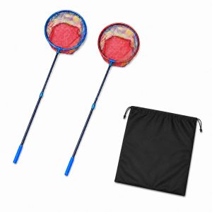 Telescopic catching net set with storage bag
